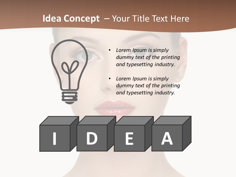 Lipstick Caucasian Teenager PowerPoint Template