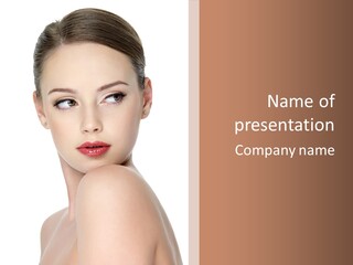 Caucasian Beautiful Make Up PowerPoint Template