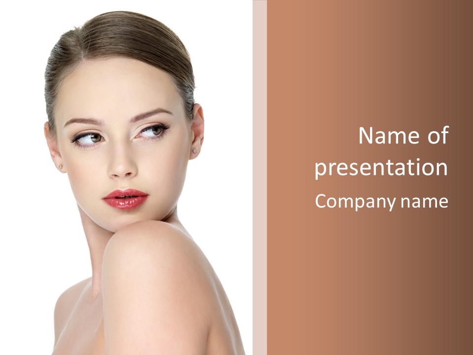 Caucasian Beautiful Make Up PowerPoint Template