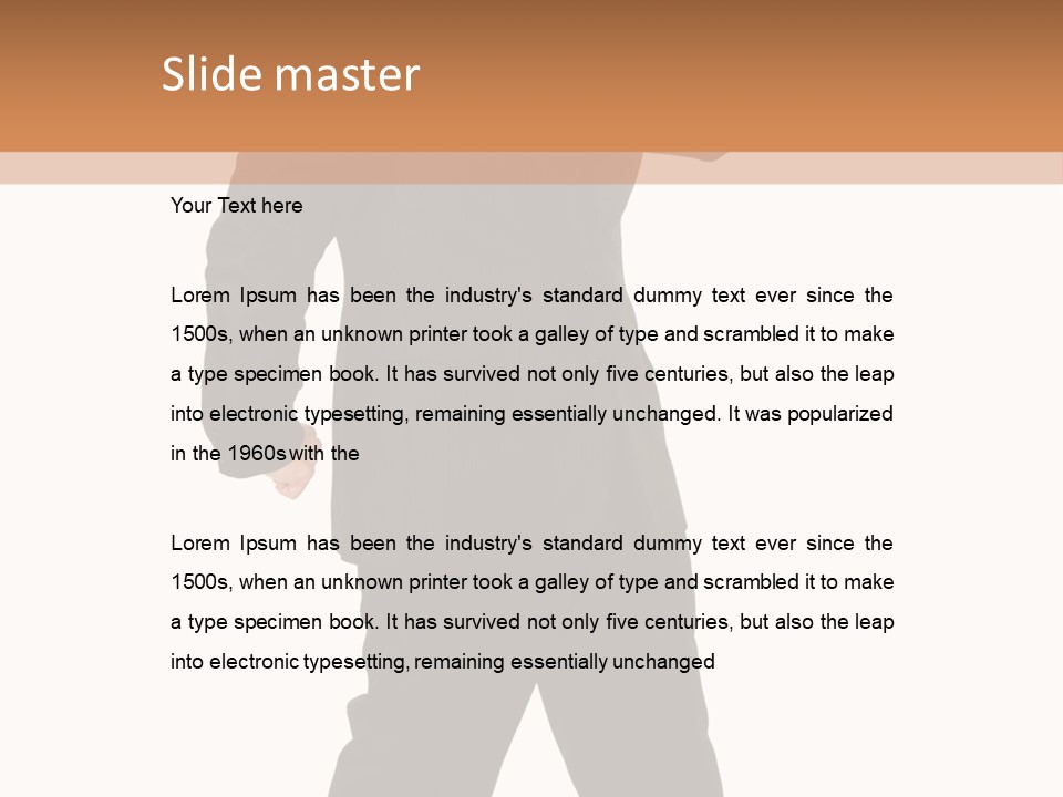 Modern Businessman Elegant Full Length Portrait PowerPoint Template
