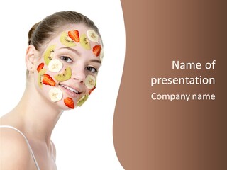 Girl Mask Cheerful PowerPoint Template