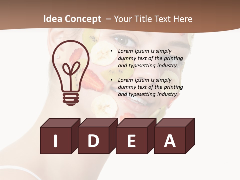 Girl Mask Cheerful PowerPoint Template