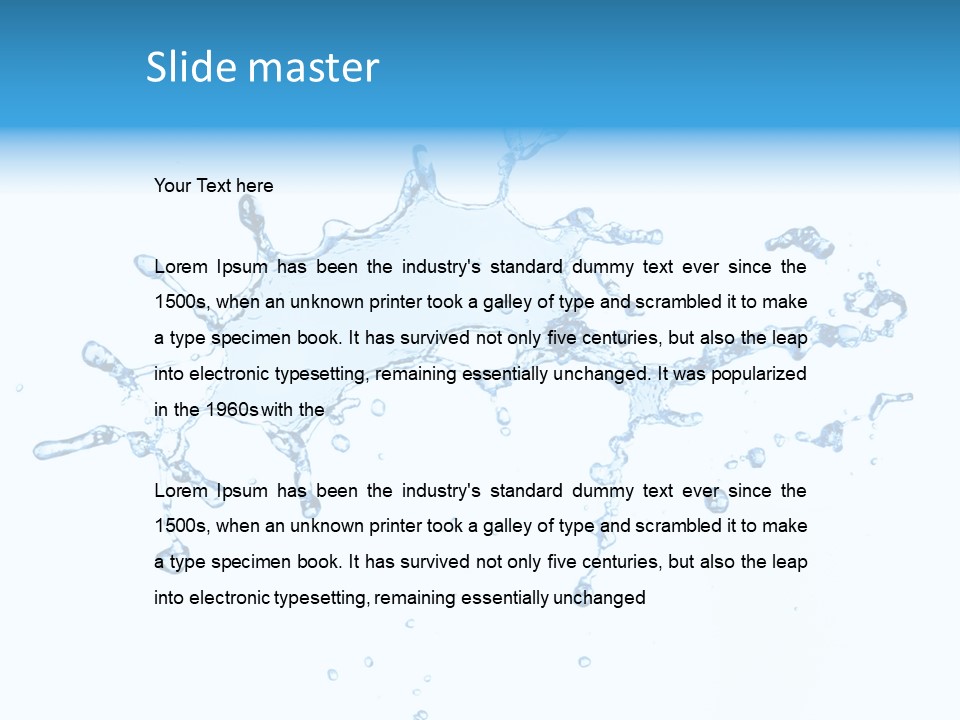 Close Up Wet Glacue PowerPoint Template