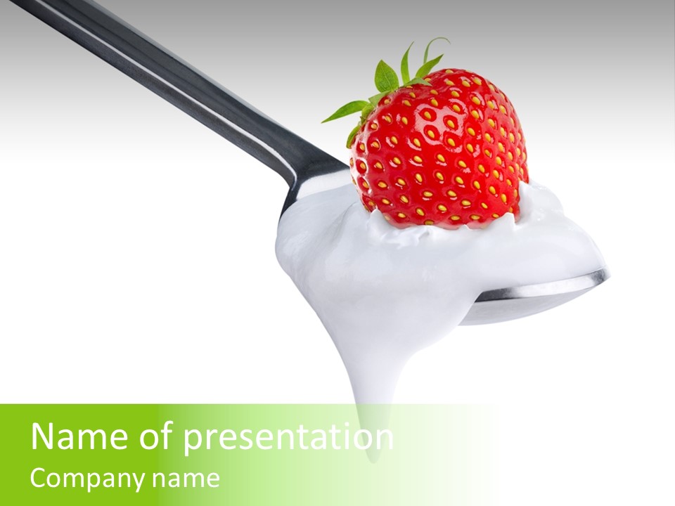 Dairy Shiny Strawberry PowerPoint Template