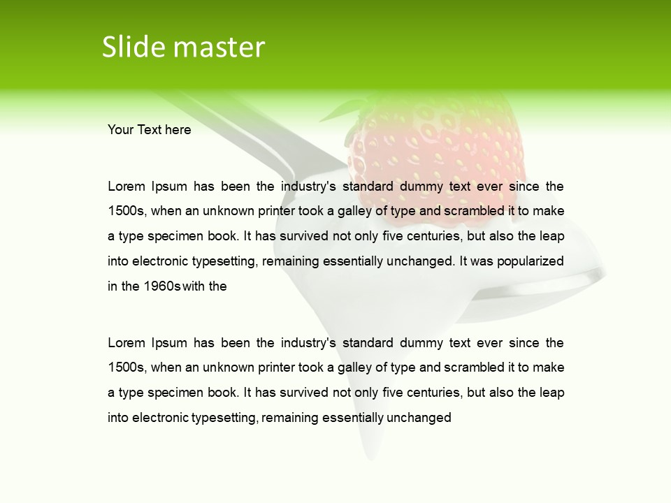 Dairy Shiny Strawberry PowerPoint Template