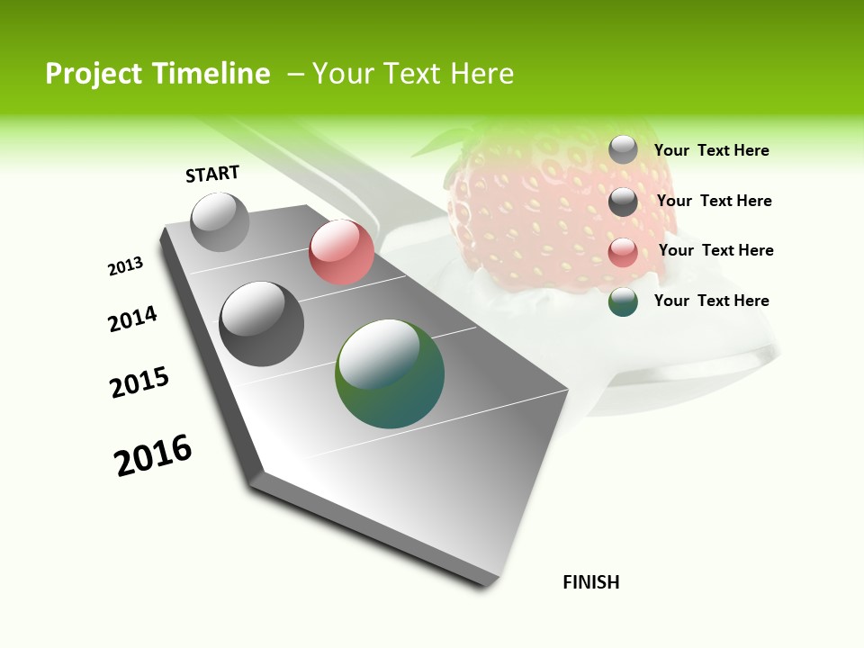 Dairy Shiny Strawberry PowerPoint Template