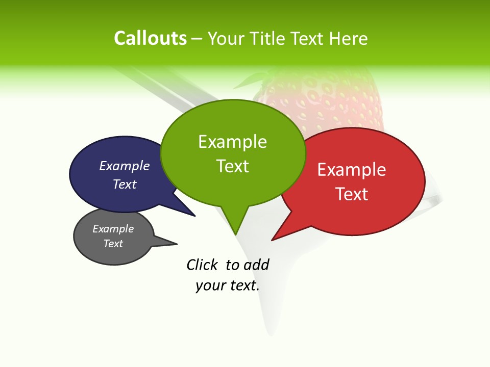 Dairy Shiny Strawberry PowerPoint Template