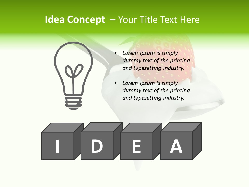 Dairy Shiny Strawberry PowerPoint Template