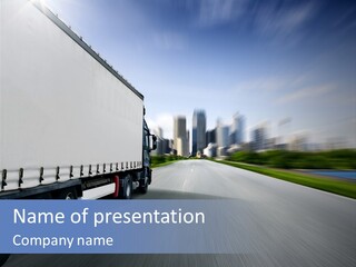 Truck Country Road Driving School PowerPoint Template