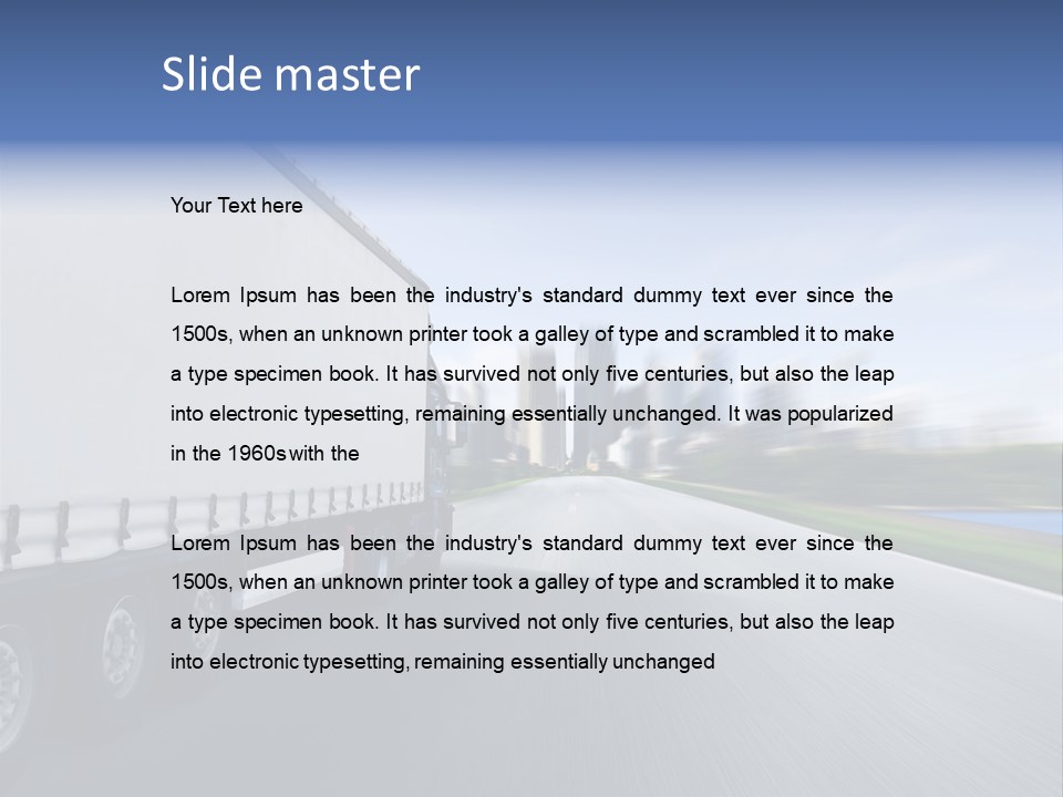 Truck Country Road Driving School PowerPoint Template