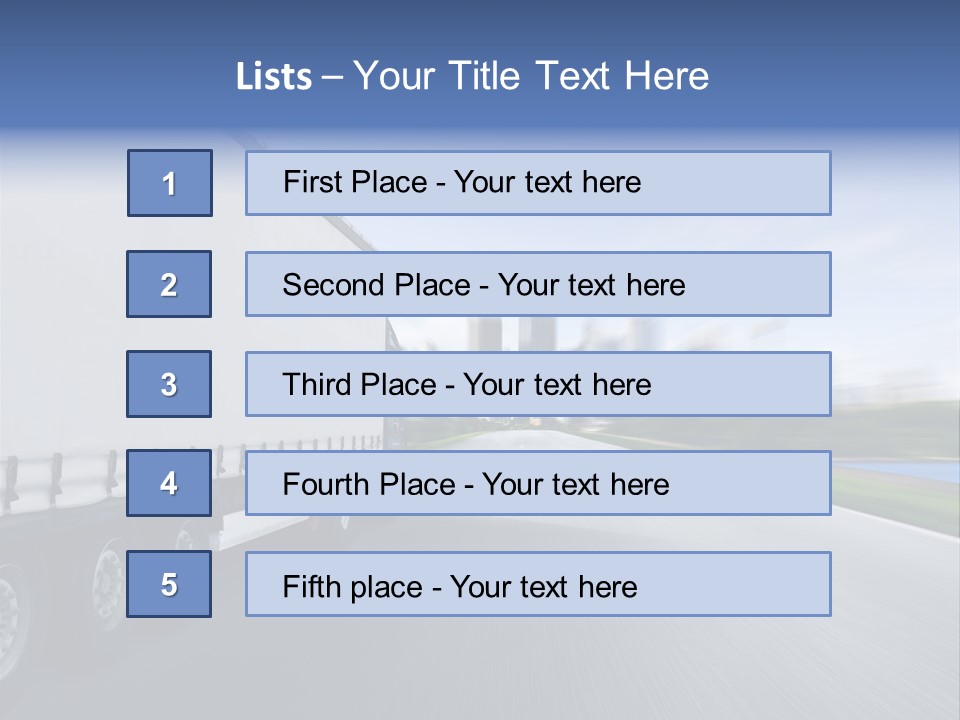 Truck Country Road Driving School PowerPoint Template