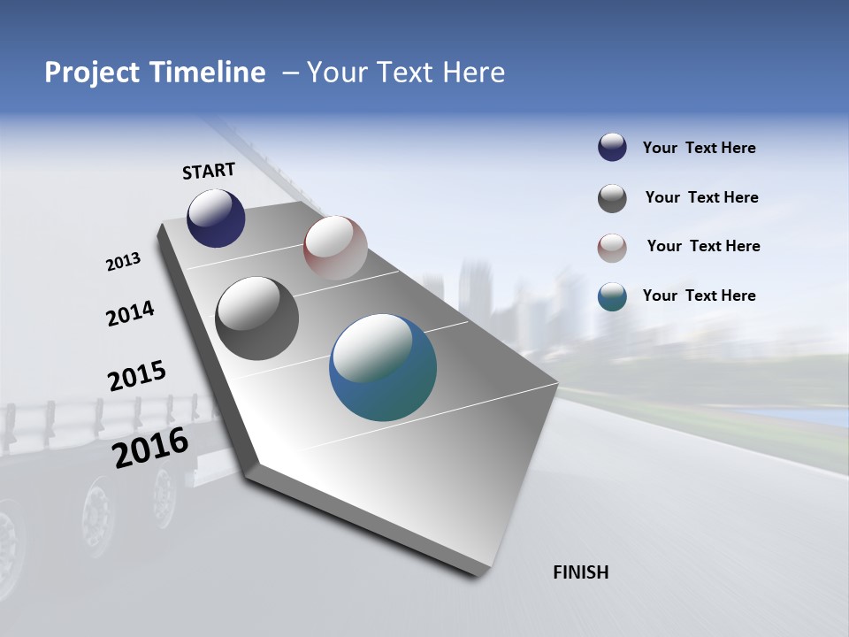 Truck Country Road Driving School PowerPoint Template
