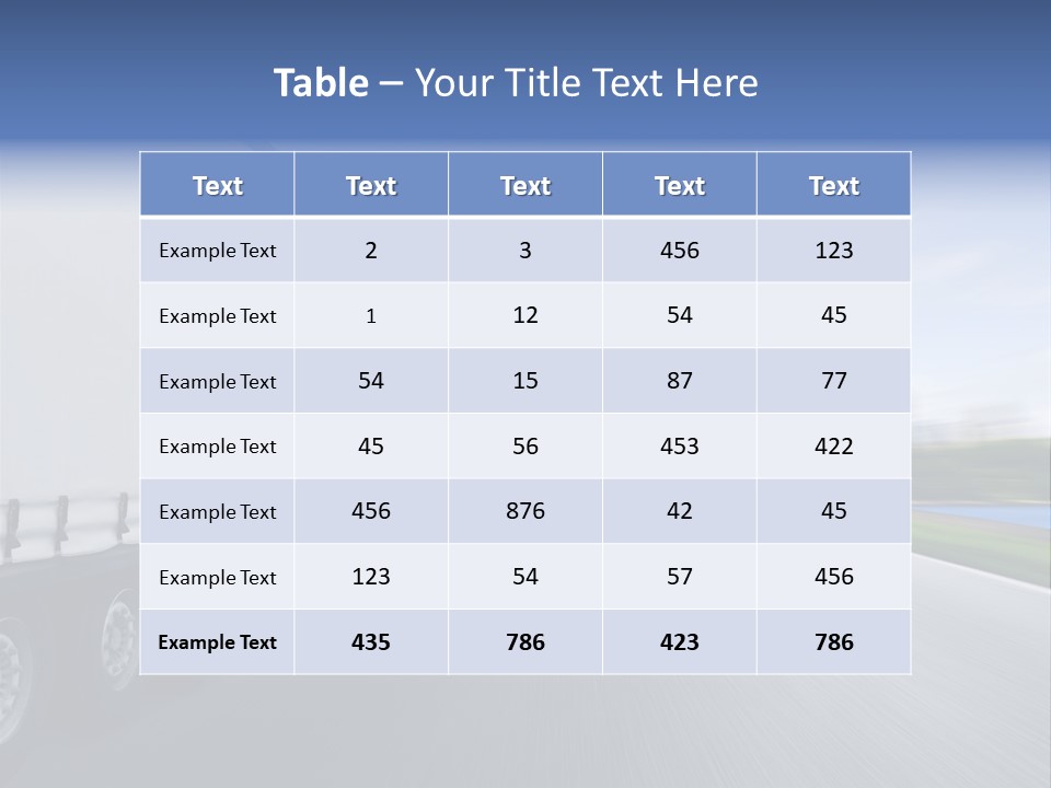 Truck Country Road Driving School PowerPoint Template