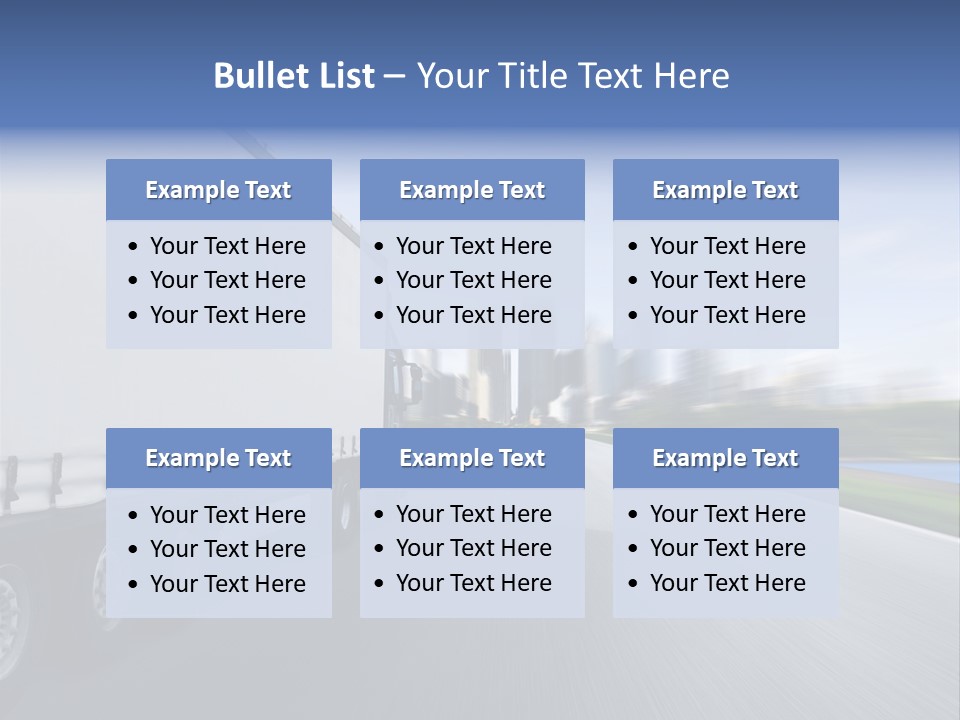 Truck Country Road Driving School PowerPoint Template