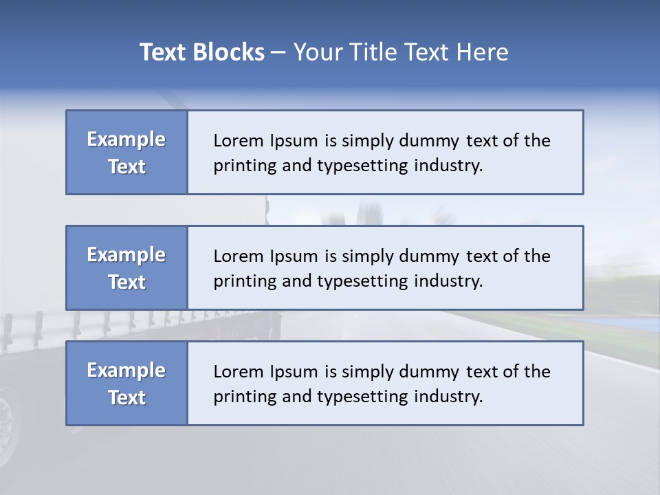 Truck Country Road Driving School PowerPoint Template