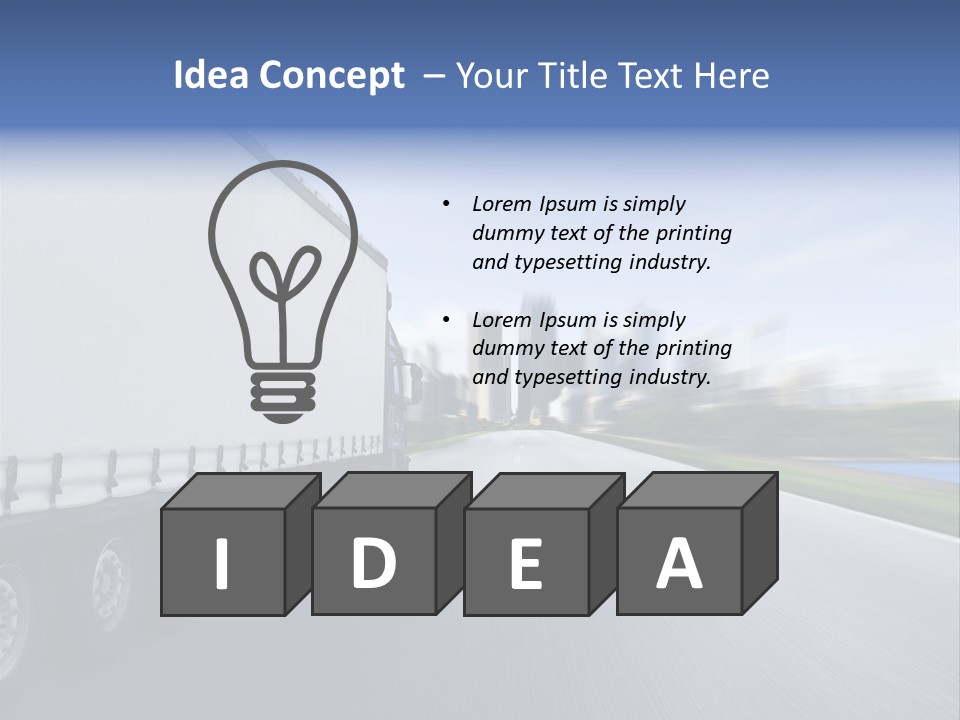 Truck Country Road Driving School PowerPoint Template