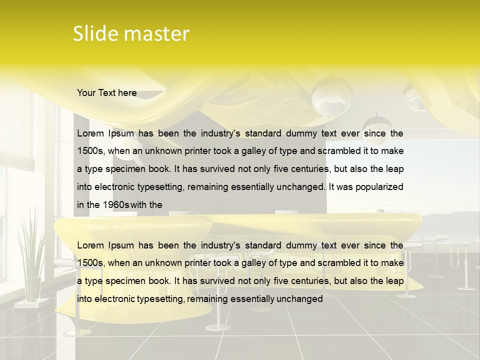 Chair Window White PowerPoint Template