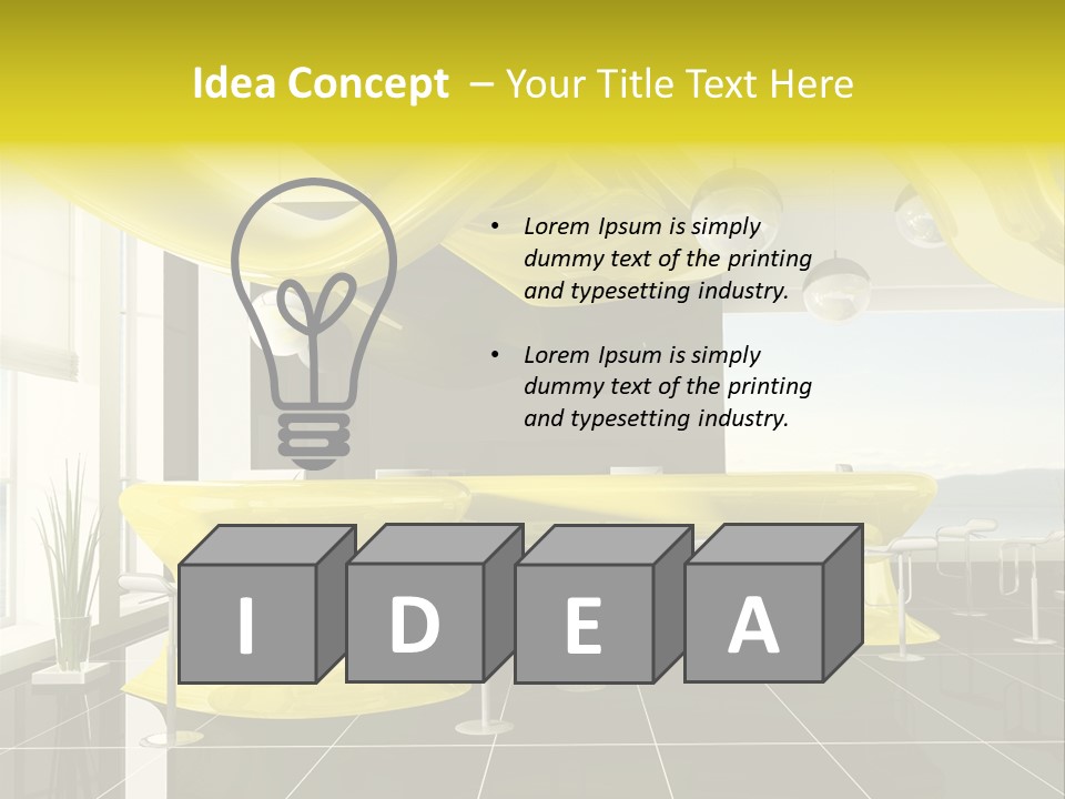 Chair Window White PowerPoint Template