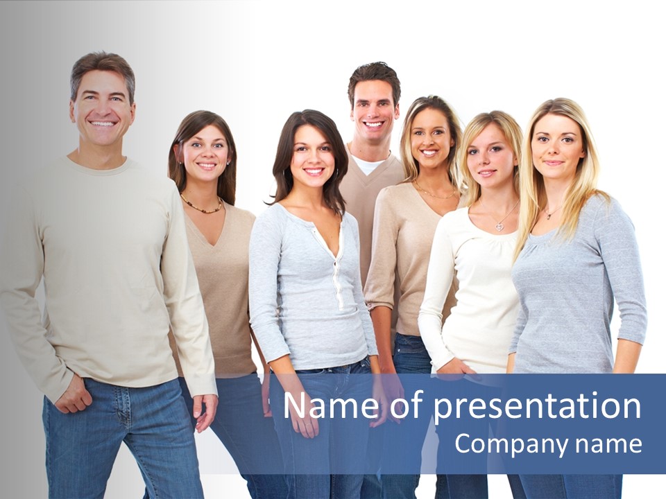 Happiness Throng Man PowerPoint Template