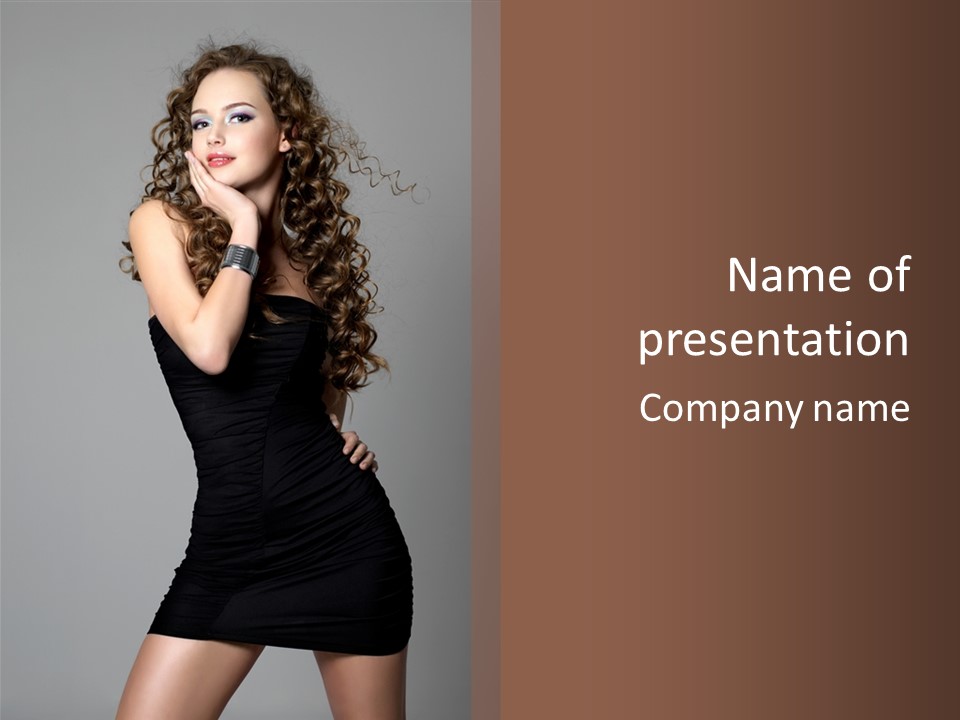 Beauty Fashionable Pose PowerPoint Template