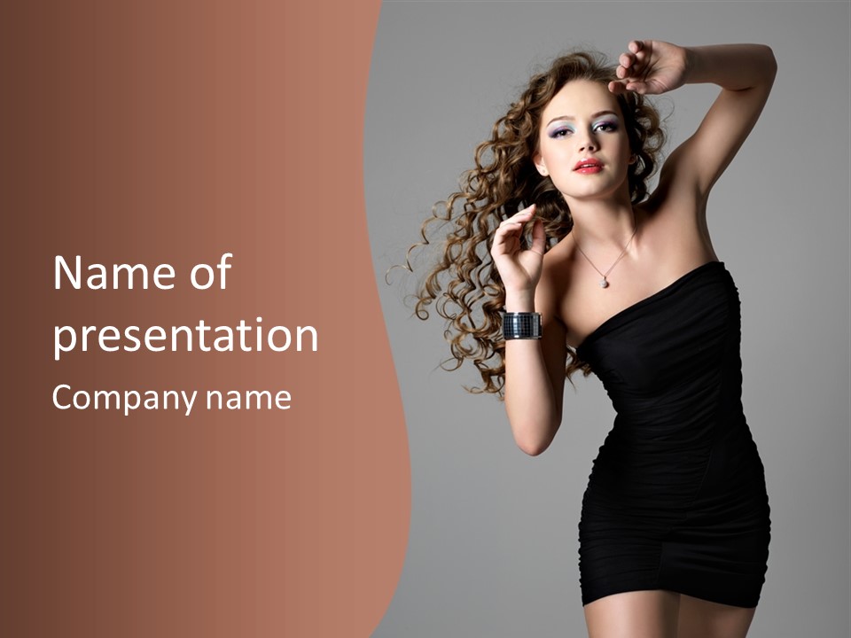 Attractive Girl White PowerPoint Template