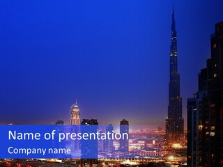 Cityscape High Blue PowerPoint Template