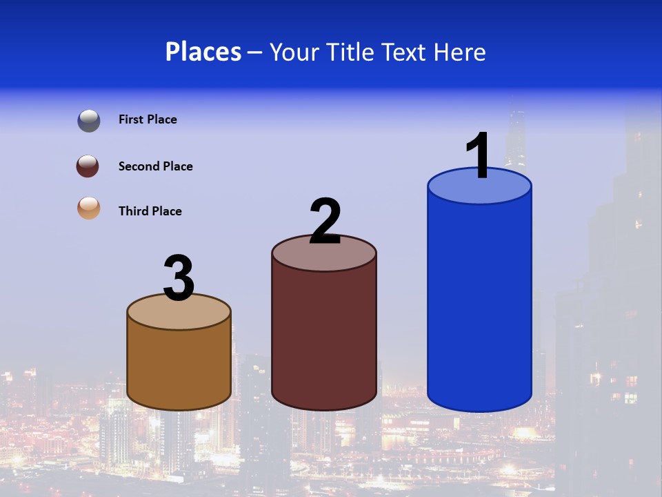 Cityscape High Blue PowerPoint Template