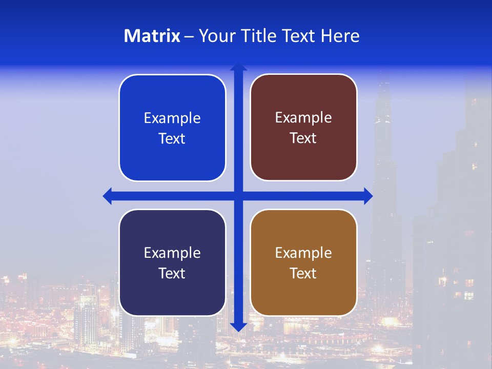 Cityscape High Blue PowerPoint Template