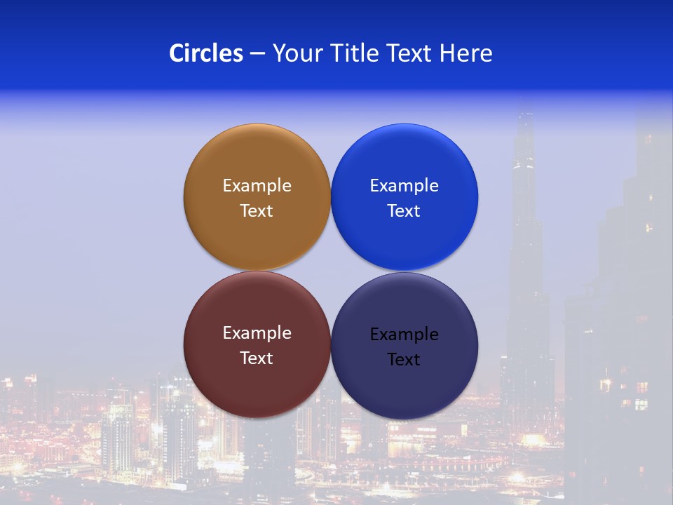 Cityscape High Blue PowerPoint Template