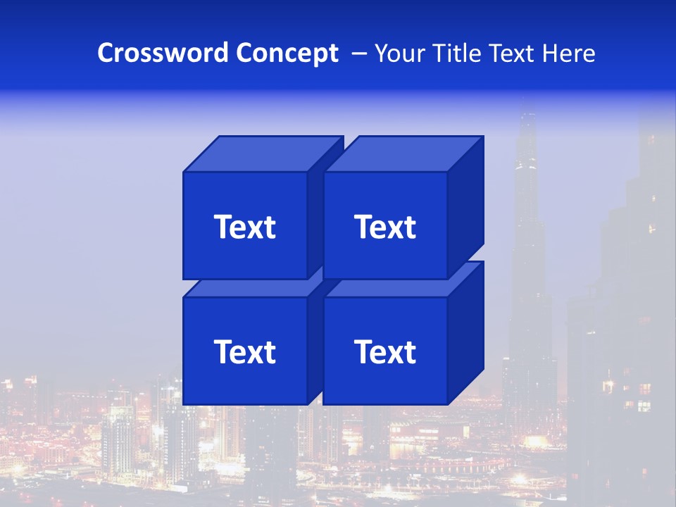 Cityscape High Blue PowerPoint Template