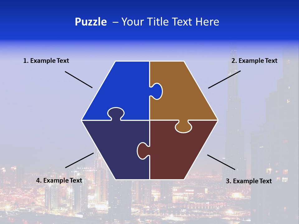 Cityscape High Blue PowerPoint Template