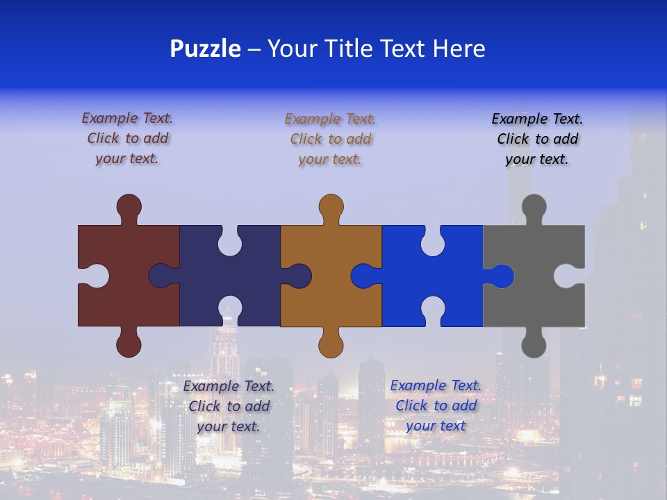 Cityscape High Blue PowerPoint Template