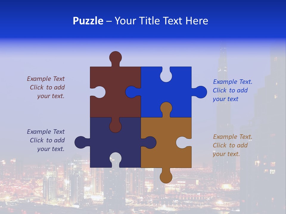 Cityscape High Blue PowerPoint Template