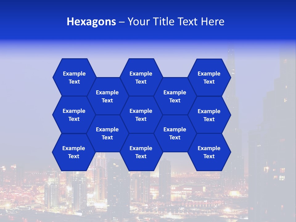 Cityscape High Blue PowerPoint Template