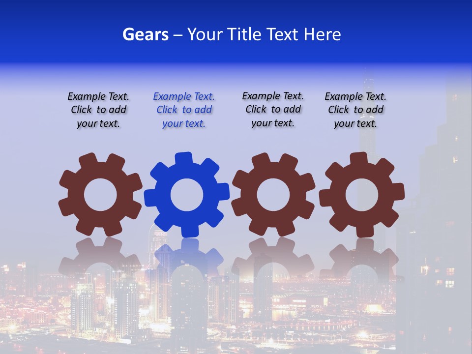 Cityscape High Blue PowerPoint Template