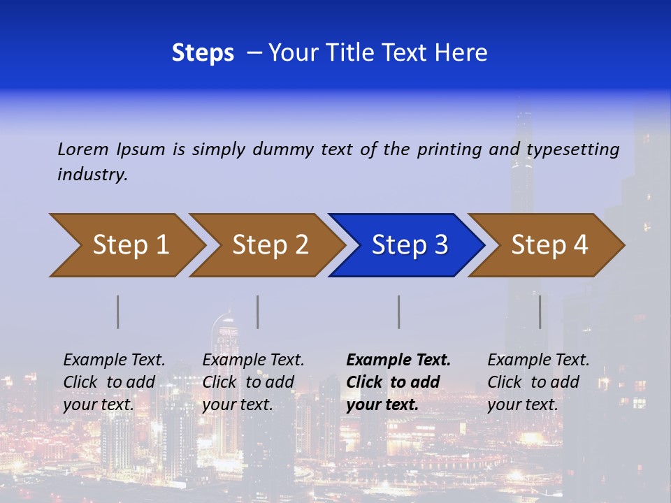 Cityscape High Blue PowerPoint Template