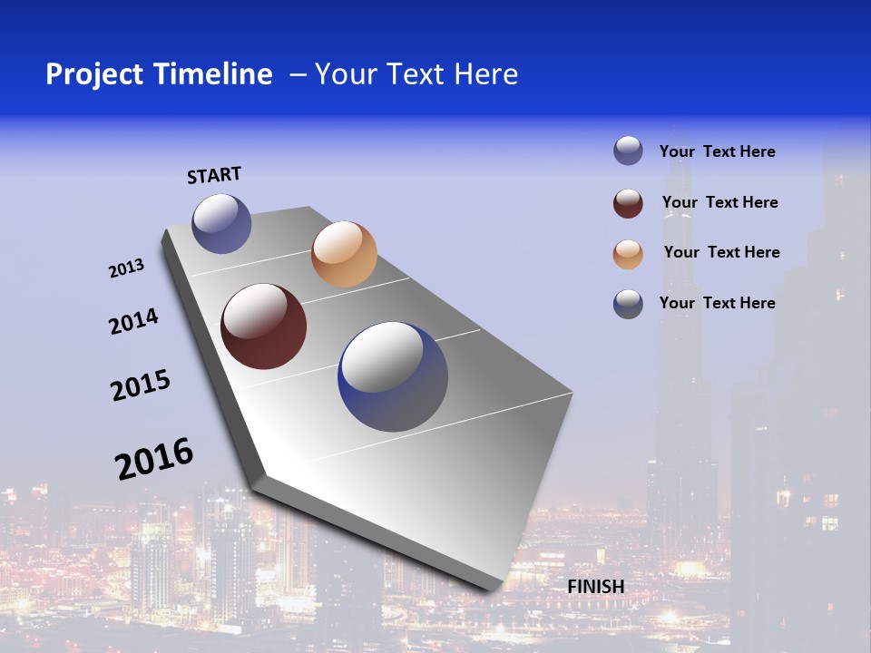 Cityscape High Blue PowerPoint Template