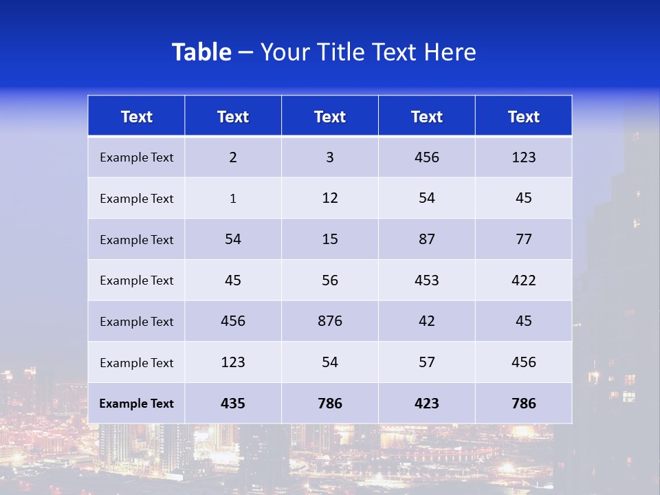 Cityscape High Blue PowerPoint Template