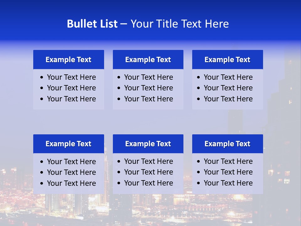 Cityscape High Blue PowerPoint Template