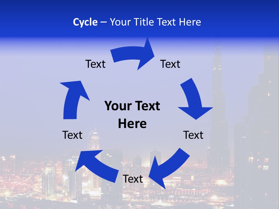 Cityscape High Blue PowerPoint Template