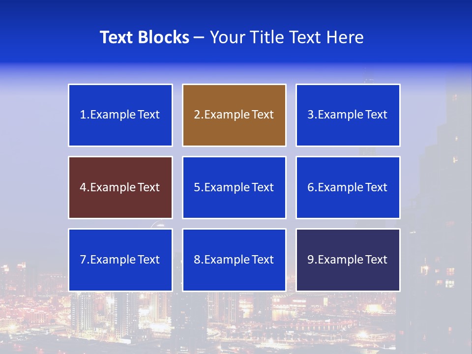 Cityscape High Blue PowerPoint Template