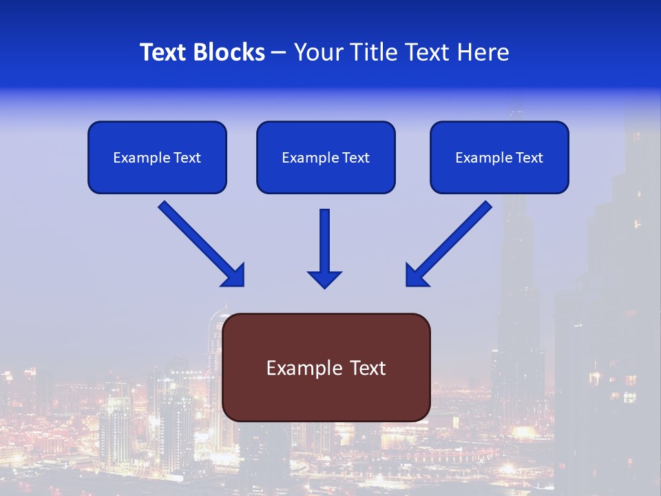 Cityscape High Blue PowerPoint Template