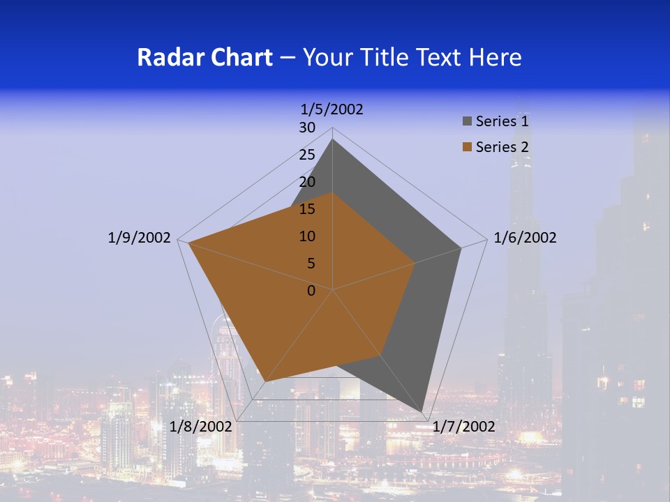 Cityscape High Blue PowerPoint Template