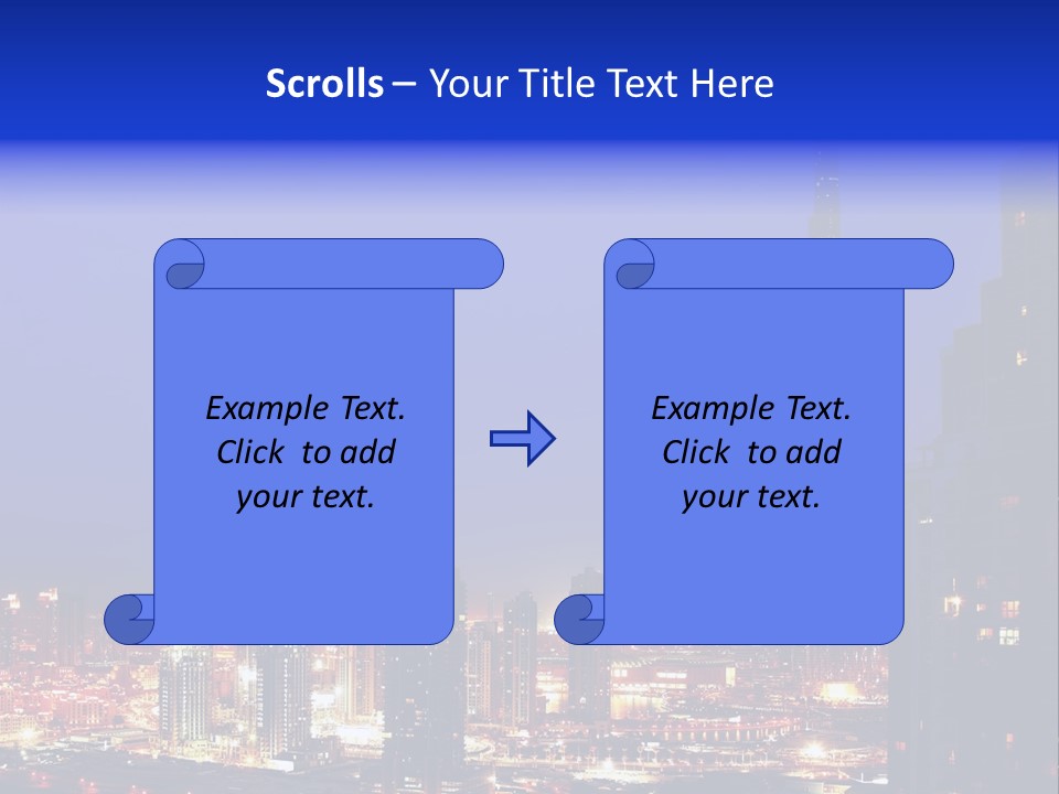 Cityscape High Blue PowerPoint Template