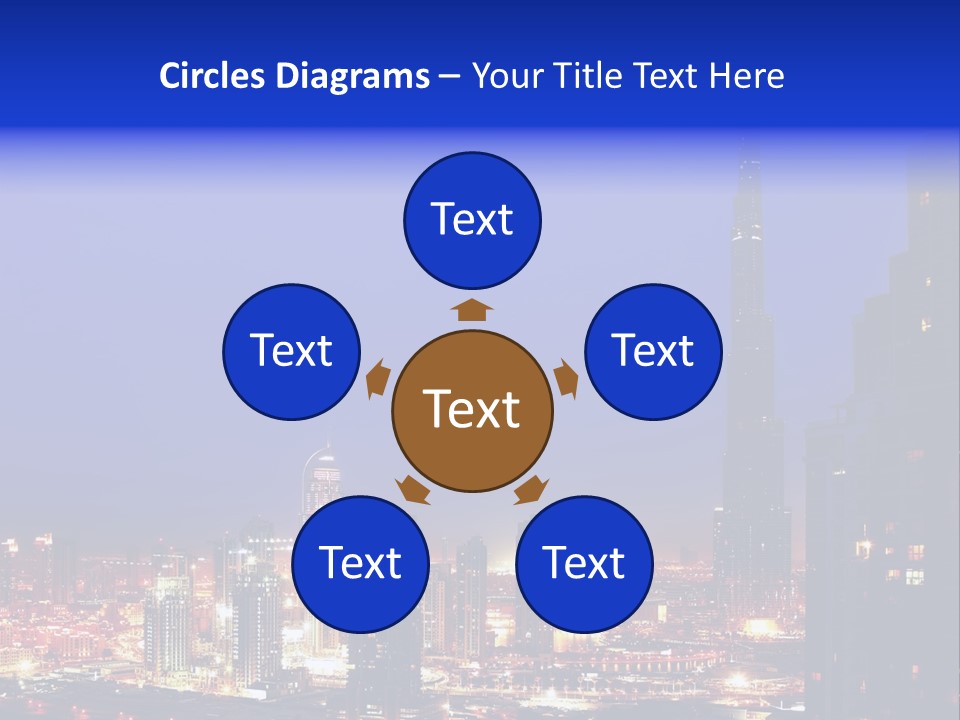 Cityscape High Blue PowerPoint Template