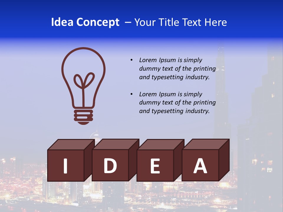 Cityscape High Blue PowerPoint Template