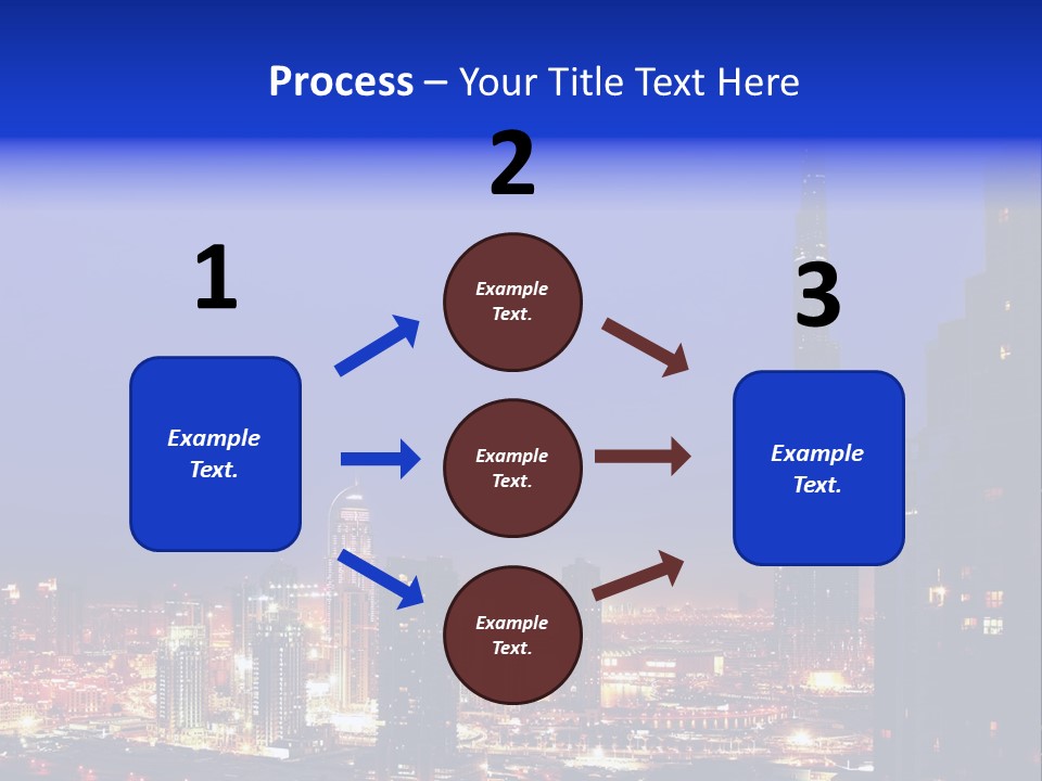 Cityscape High Blue PowerPoint Template