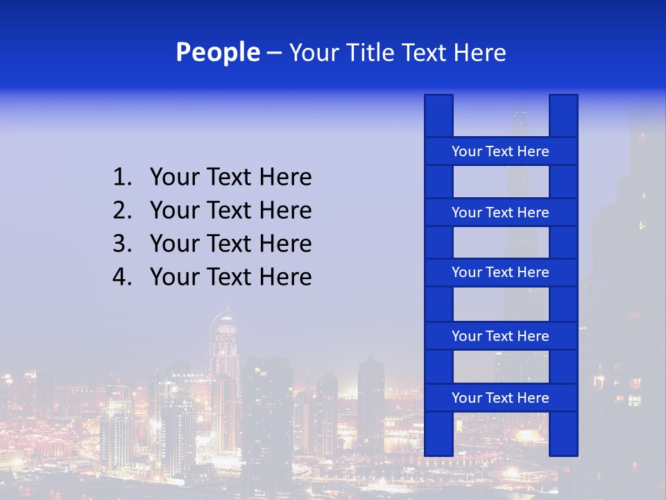 Cityscape High Blue PowerPoint Template