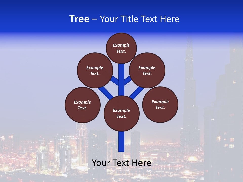 Cityscape High Blue PowerPoint Template