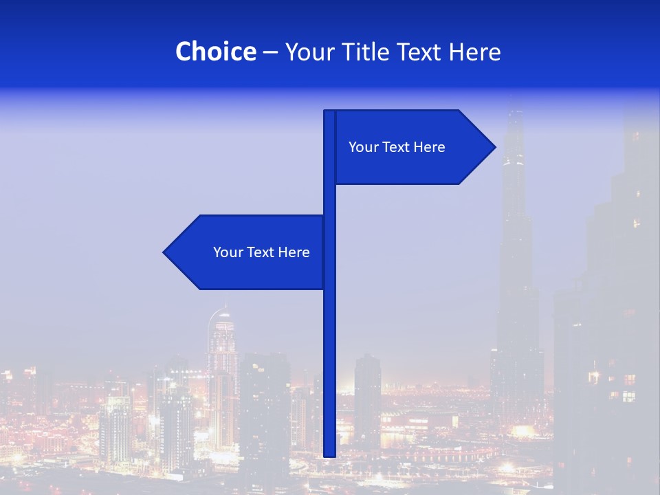 Cityscape High Blue PowerPoint Template